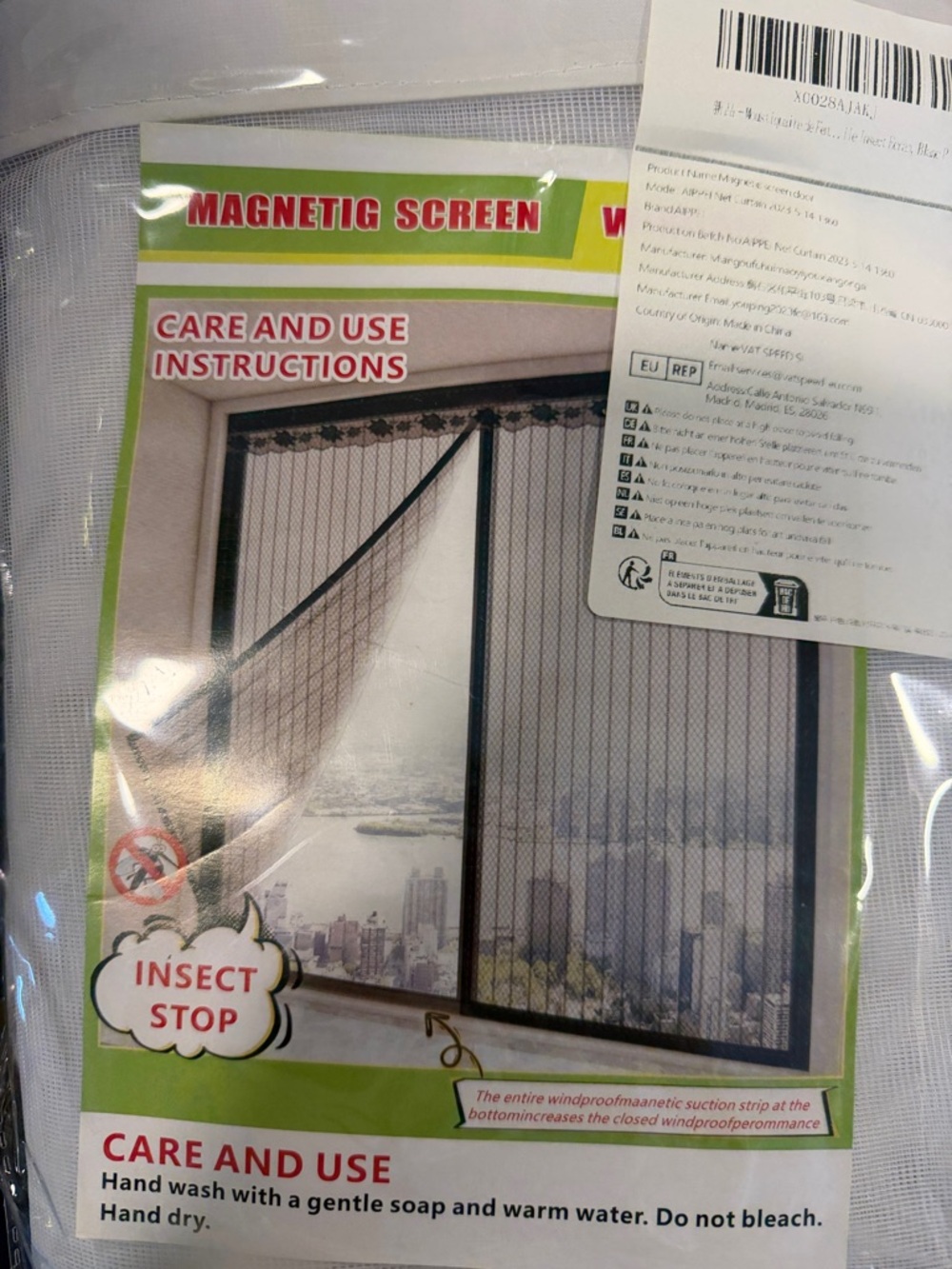 Magnetic Insect Screen Door Panel - Black